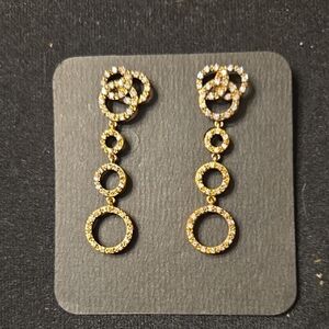 Elegant Gold Circle Drop Earrings